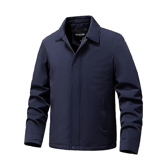 Herren Leichte wasserabweisende Übergangsjacke mit verdecktem Reißverschluss und Hemdkragen Nord Taschen