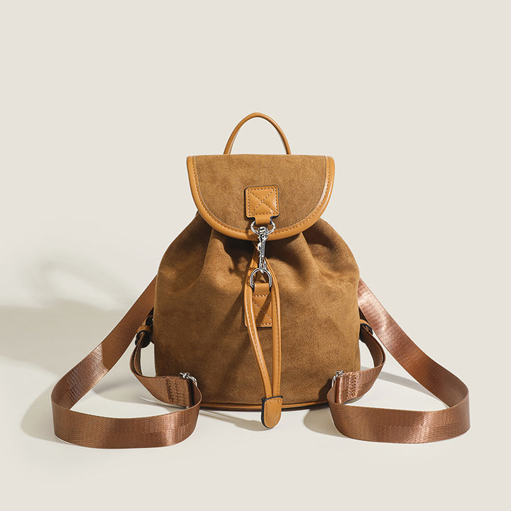 Damen Rucksack mit elegantem Veloursleder und praktischem Kordelzug Nord Taschen