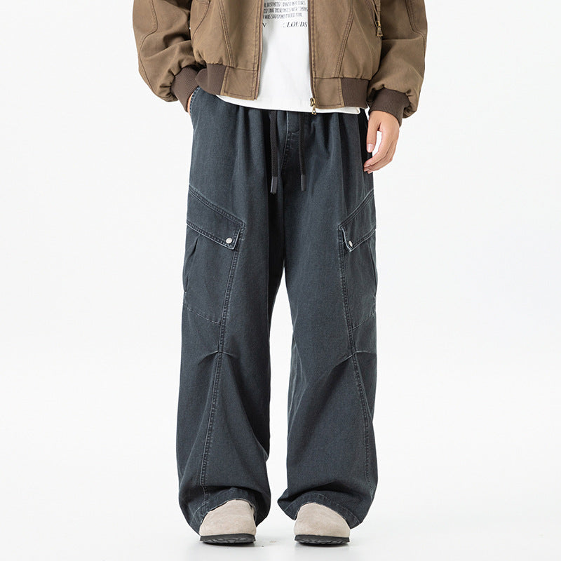 Herren Weite Utility-Cargo-Hose im Baggy‑Cut mit Tunnelzugbund und großen Klappentaschen Nord Taschen