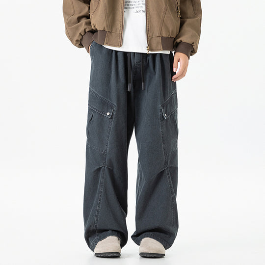 Herren Weite Utility-Cargo-Hose im Baggy‑Cut mit Tunnelzugbund und großen Klappentaschen Nord Taschen