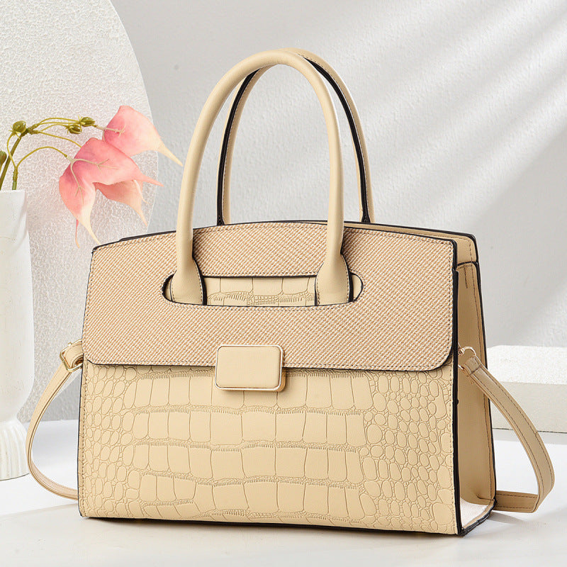 Damen Handtasche im eleganten Krokodil-Leder-Look mit praktischem Verschluss Nord Taschen