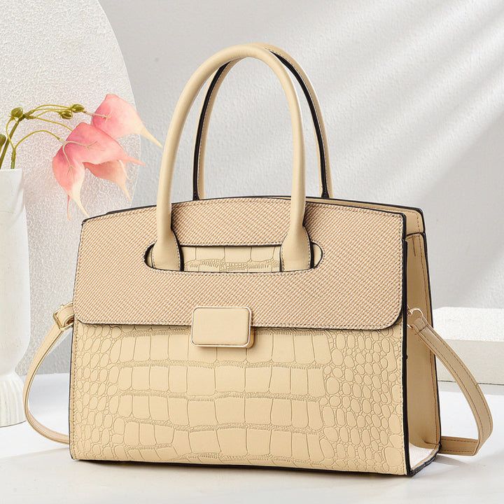 Damen Handtasche im eleganten Krokodil-Leder-Look mit praktischem Verschluss Nord Taschen