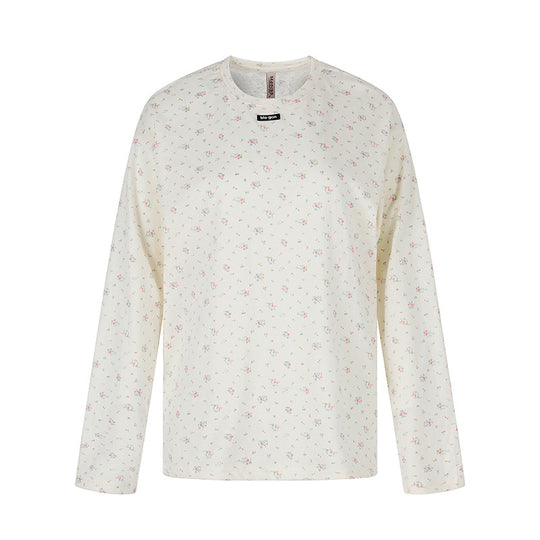 Damen Langarmshirt mit zartem Blumenprint und Rundhalsausschnitt Nord Taschen