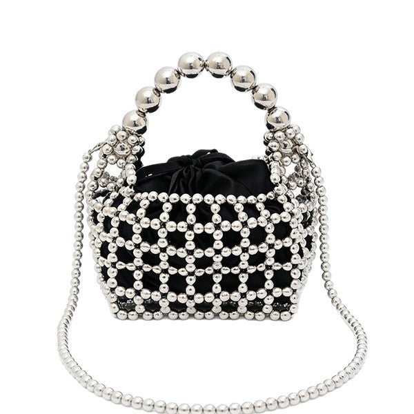 Damen Abendtasche mit Perlenverzierung und elegantem Tragegriff Nord Taschen