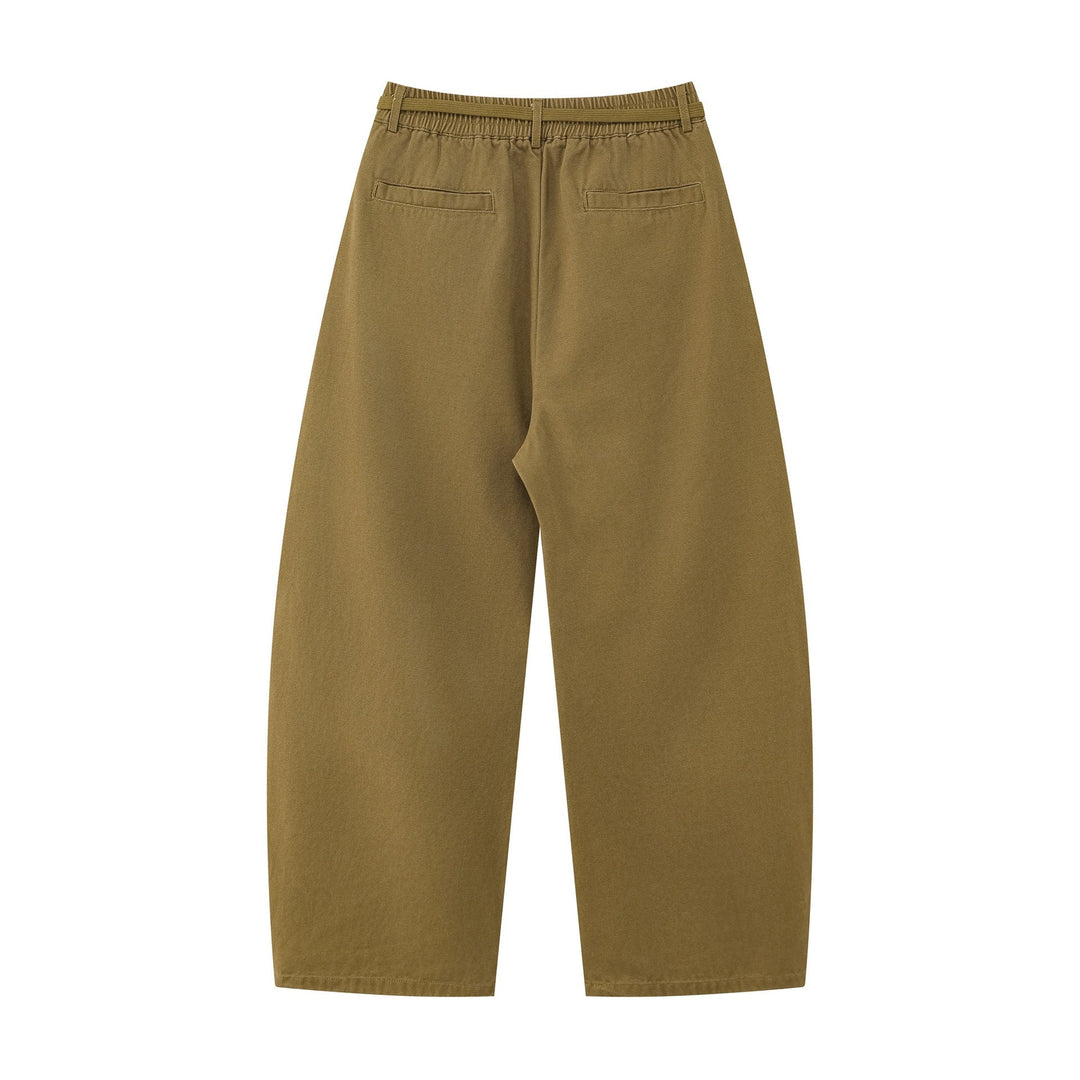 Damen Weite Culotte‑Hose mit Elastikbund, Stufenfalten und dekorativem Tuchanhänger Nord Taschen