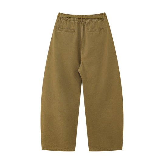 Damen Weite Culotte‑Hose mit Elastikbund, Stufenfalten und dekorativem Tuchanhänger Nord Taschen