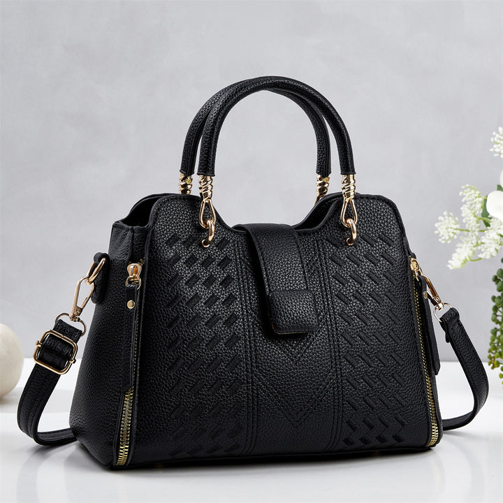 Damen Designer-Handtasche mit strukturiertem Obermaterial und abnehmbarem Schultergurt Nord Taschen