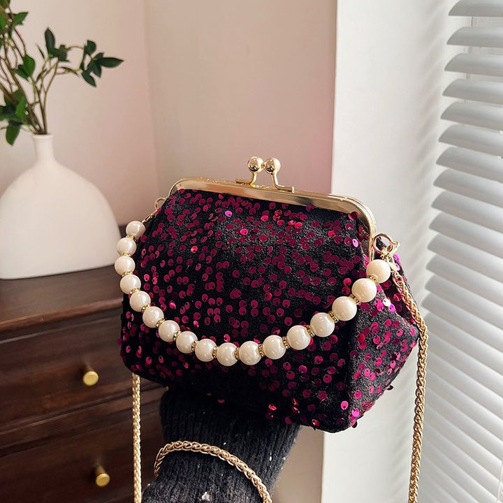 Damen Glamouröse Clutch mit Perlenakzenten Nord Taschen
