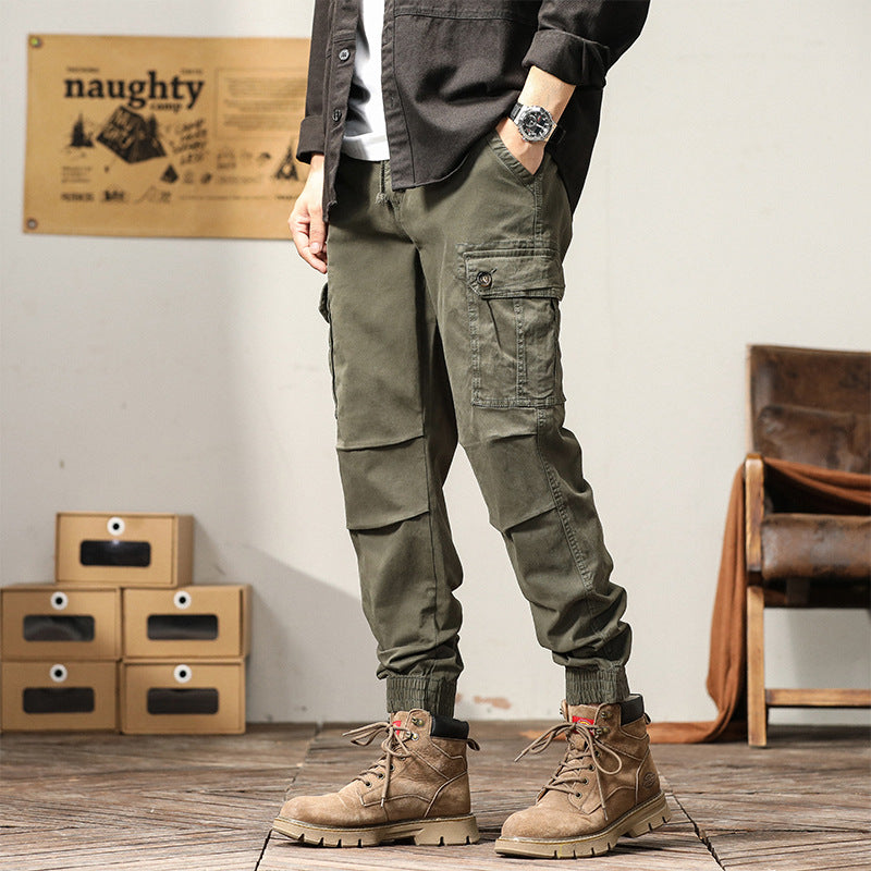 Herren Funktionale Cargo-Joggerhose im Urban-Workwear-Stil mit Kordelbund und Klapptaschen Nord Taschen