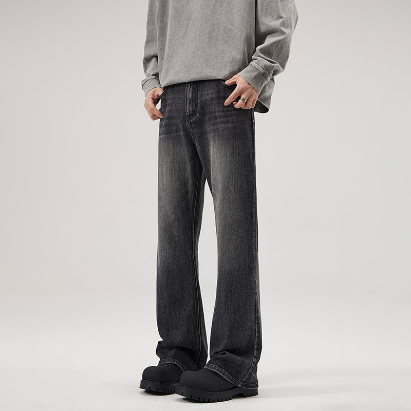 Herren Relaxed-Straight Denim-Jeans mit extra langem Saum und Vintage-Finish Nord Taschen