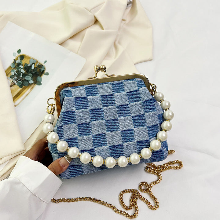 Damen elegante Beuteltasche mit Perlenschmuck Nord Taschen