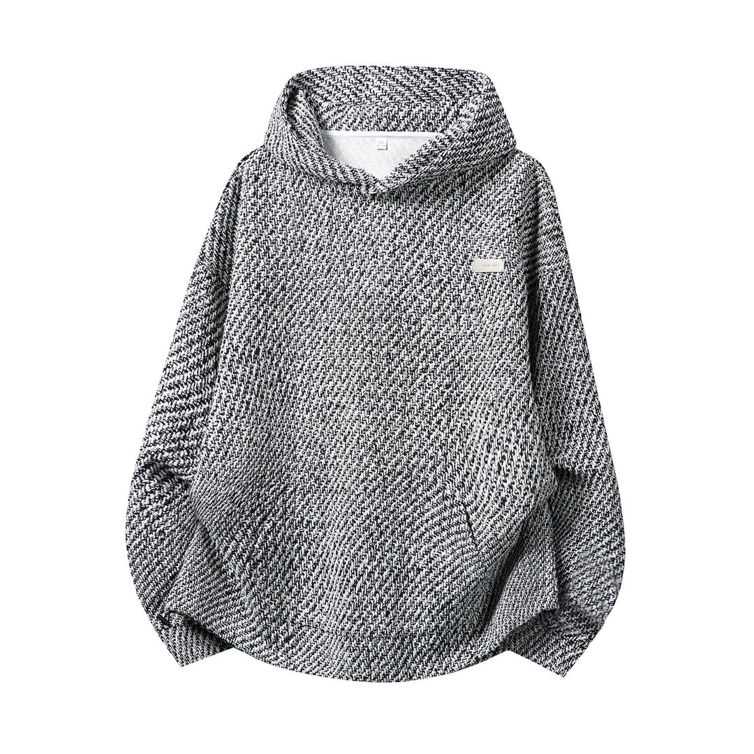 Unisex Oversize-Kapuzenpullover mit hohem Schalkragen und zweifarbiger Struktur Nord Taschen
