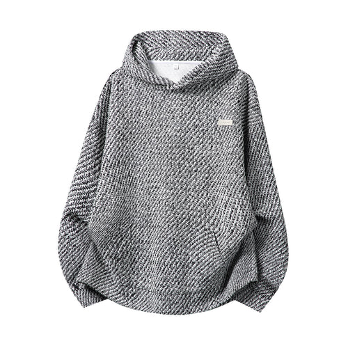 Unisex Oversize-Kapuzenpullover mit hohem Schalkragen und zweifarbiger Struktur Nord Taschen