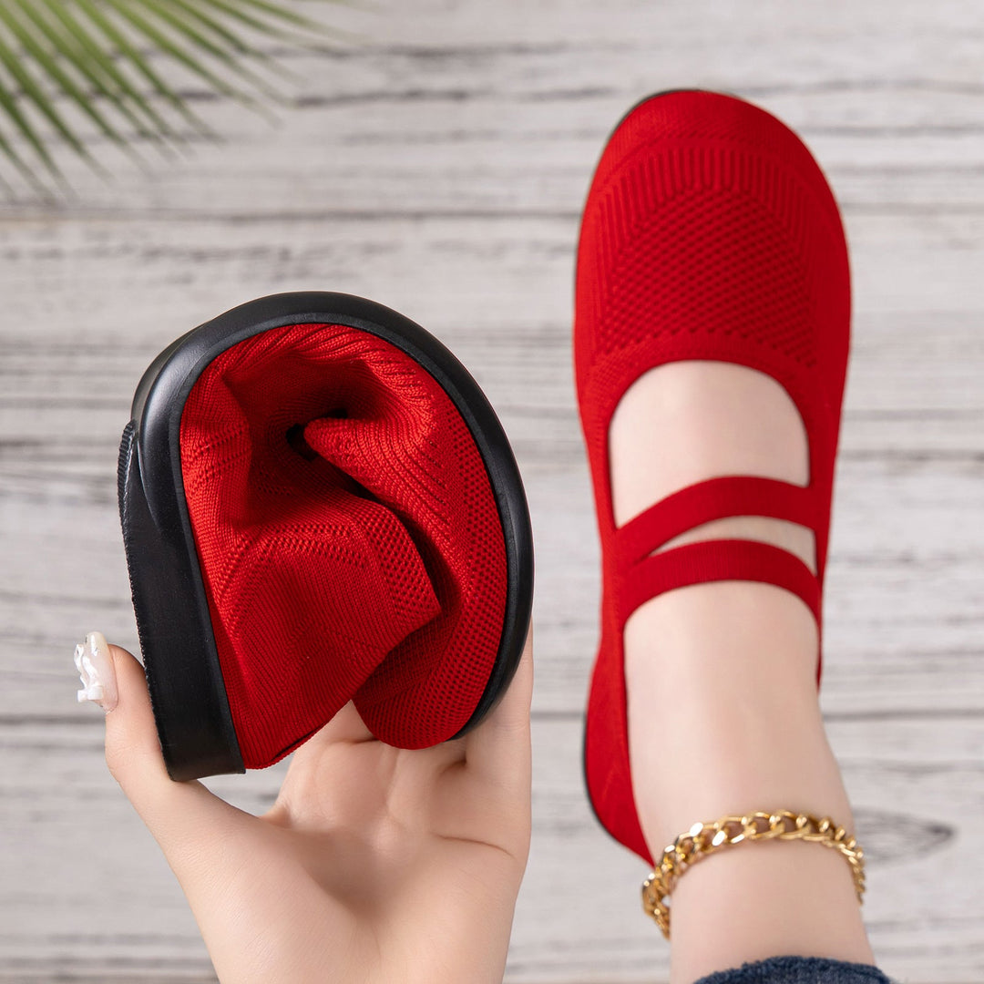 Damen Flexible und atmungsaktive Ballerinas mit Faltmechanismus