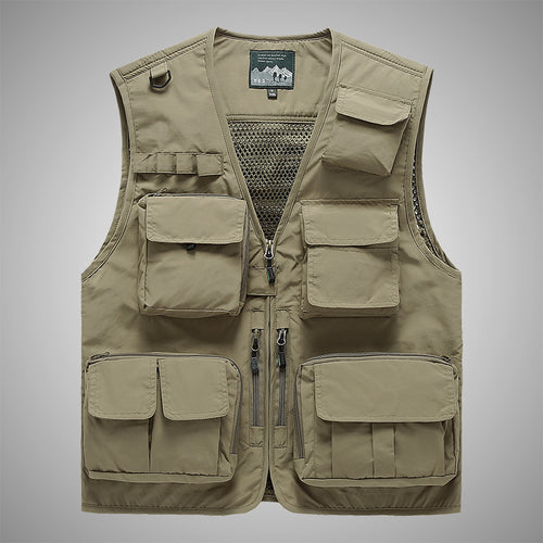 Herren multifunktionale Utility‑Weste mit vielen Taschen und Mesh‑Rücken Nord Taschen