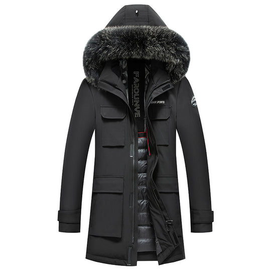 Herren Wasserabweisender Thermo-Parka mit Kapuze und abnehmbarem Kunstfellbesatz Nord Taschen
