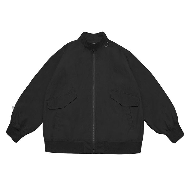Unisex Oversize Bomberjacke im Boxy‑Cut mit aufgesetzten Taschenklappen und geripptem Saum Nord Taschen