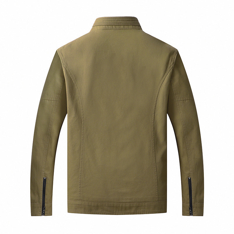 Herren Leichter Canvas-Fieldblouson mit Stehkragen und verdecktem Reißverschluss Nord Taschen
