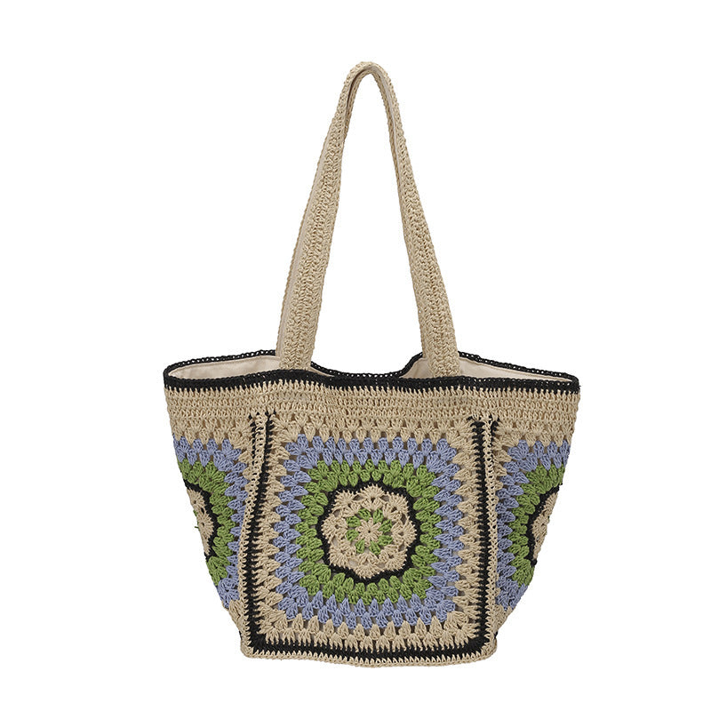 Damen gehäkelte Strandtasche mit einem einzigartigen geometrischen Muster Nord Taschen