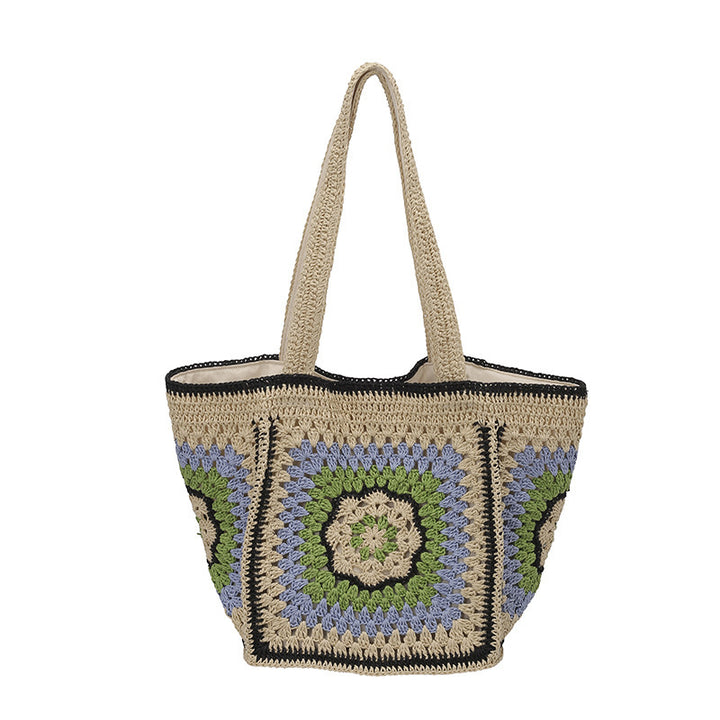 Damen gehäkelte Strandtasche mit einem einzigartigen geometrischen Muster Nord Taschen