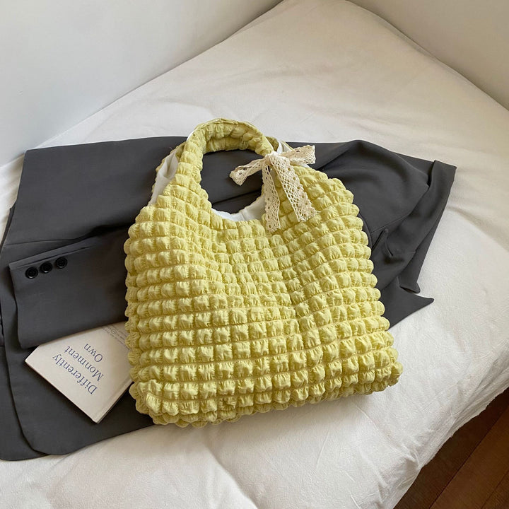 Damen Einkaufstasche mit strukturiertem Design und dekorativem Schleifenakzent Nord Taschen
