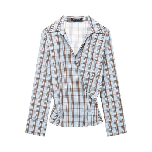 Damen Wickelbluse mit Knoten-Detail und klassischem Hemdkragen Nord Taschen