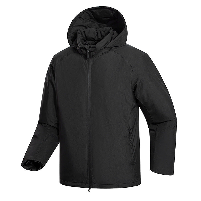 Herren Minimalistische Thermo‑Hoodie‑Jacke mit gesteppter Isolierung und verdecktem Reißverschluss Nord Taschen