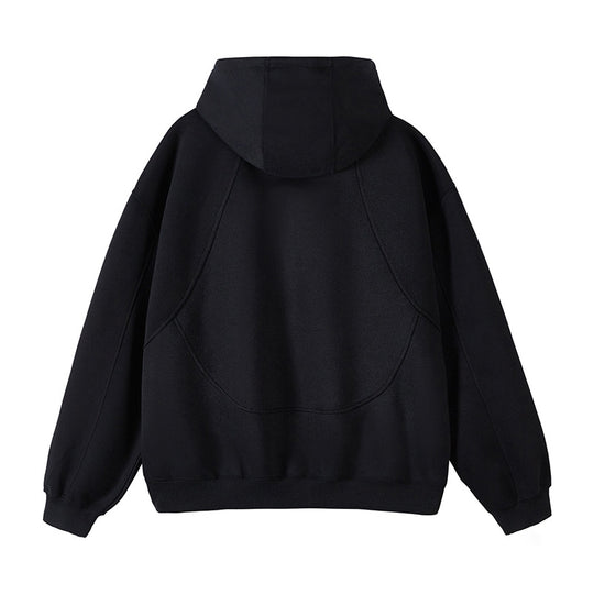 Unisex Oversize-Kapuzen-Sweatjacke mit hohem Stehkragen und durchgehendem Reißverschluss Nord Taschen