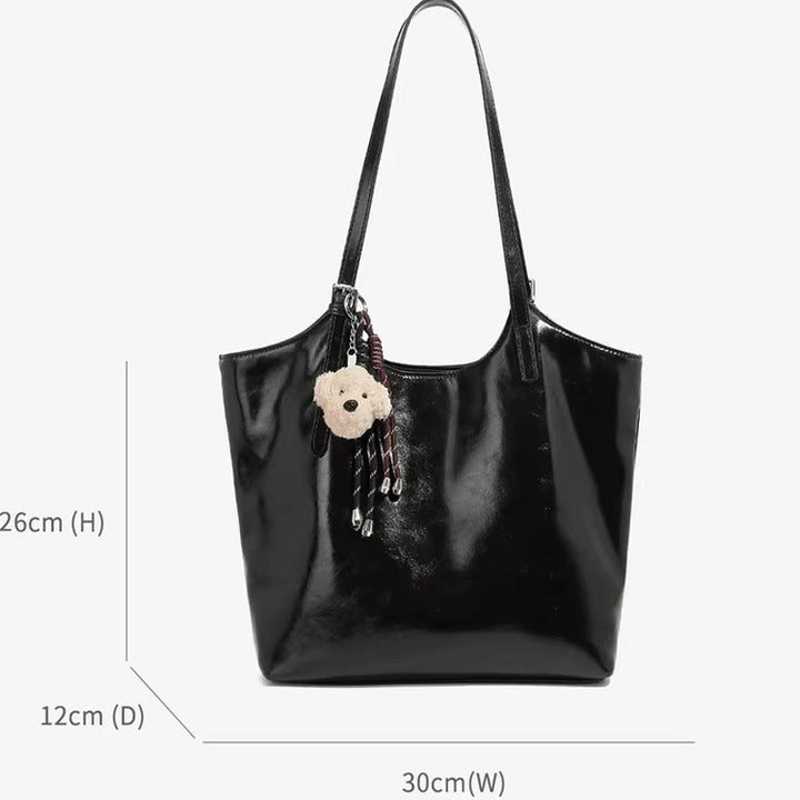 Damen Tote-Tasche mit elegantem glänzenden Kunstleder und praktischen Innenfächern Nord Taschen