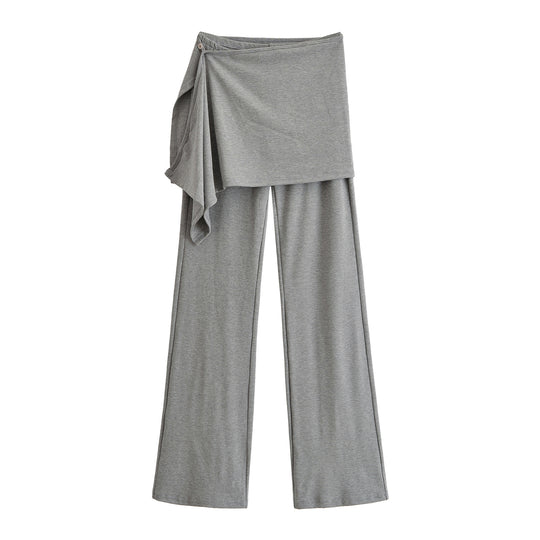 Damen Palazzo‑Hose mit Wickelrock‑Detail und weitem Bein Nord Taschen