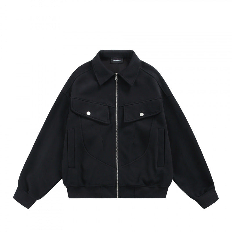 Unisex Zip-Sweatjacke mit aufgesetzten Brustklappen und geripptem Saum Nord Taschen