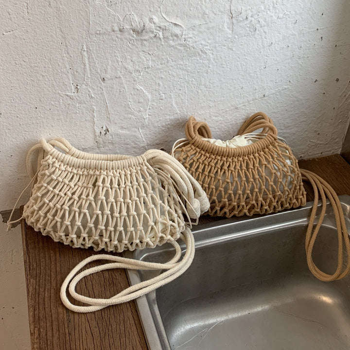 Damen Tragetasche mit stilvollem Makramee-Design Nord Taschen