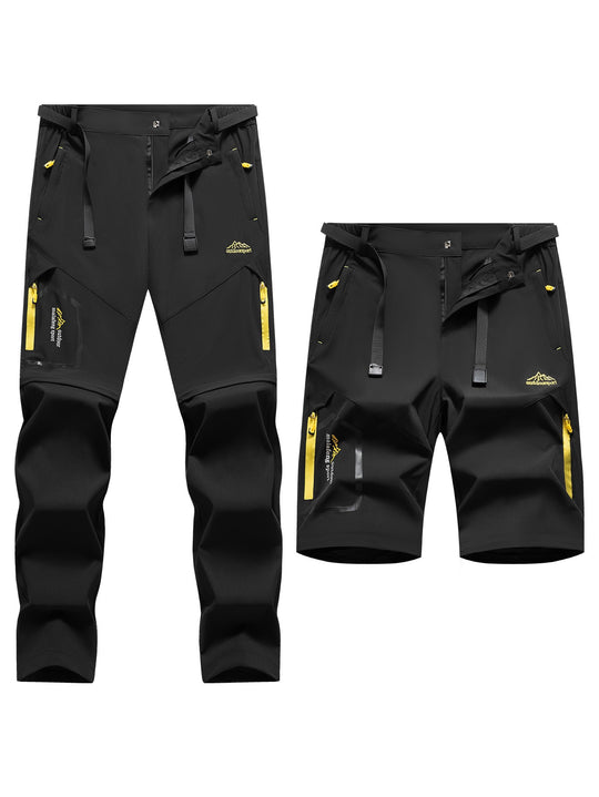 Herren Technische Softshell Zipp‑Wanderhose mit abnehmbaren Beinen und verstellbarem Gürtel Nord Taschen