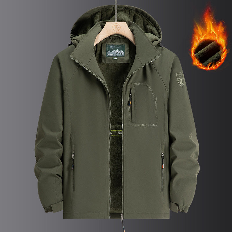 Herren Wetterfeste Softshelljacke mit durchgehendem Fleece-Innenfutter, verstellbarer Kapuze und winddichter Membran Nord Taschen