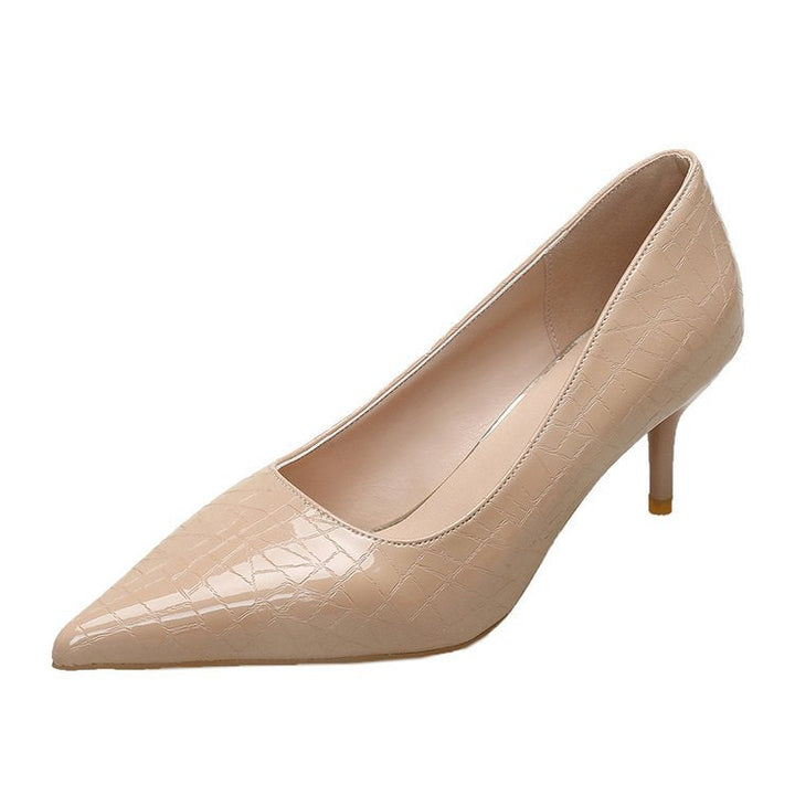 Damen elegante Spitzen-High Heels mit raffiniertem Schlangenleder-Effekt