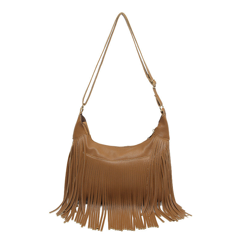 Damen Schultertasche mit fransigen Akzenten Nord Taschen