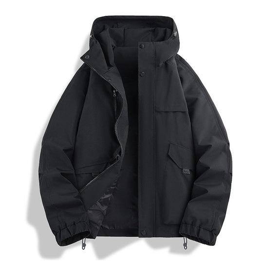 Unisex Leichte zweifarbige Wind- und Regenjacke mit Kapuze, Kordelzug und Reißverschlusstaschen Nord Taschen