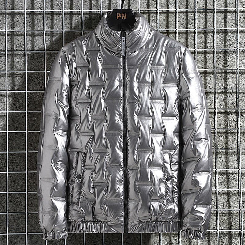Herren Metallic-gesteppte Thermoisolierte Steppjacke mit hohem Stehkragen Nord Taschen