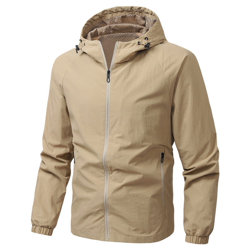 Herren Leichte Kapuzen-Windjacke mit Mesh‑Futter, durchgehendem Reißverschluss & elastischen Bündchen Nord Taschen