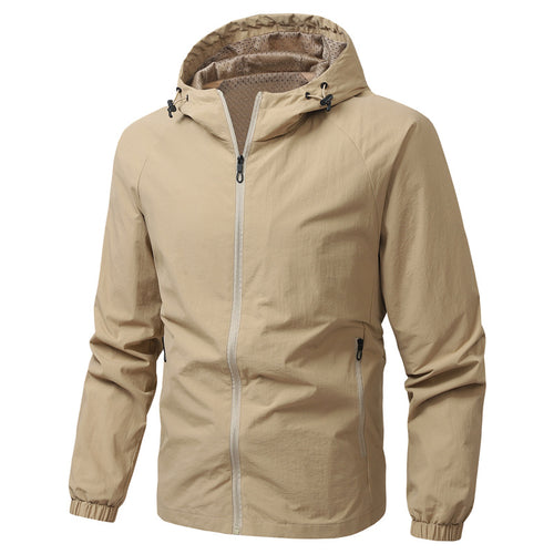 Herren Leichte Kapuzen-Windjacke mit Mesh‑Futter, durchgehendem Reißverschluss & elastischen Bündchen Nord Taschen