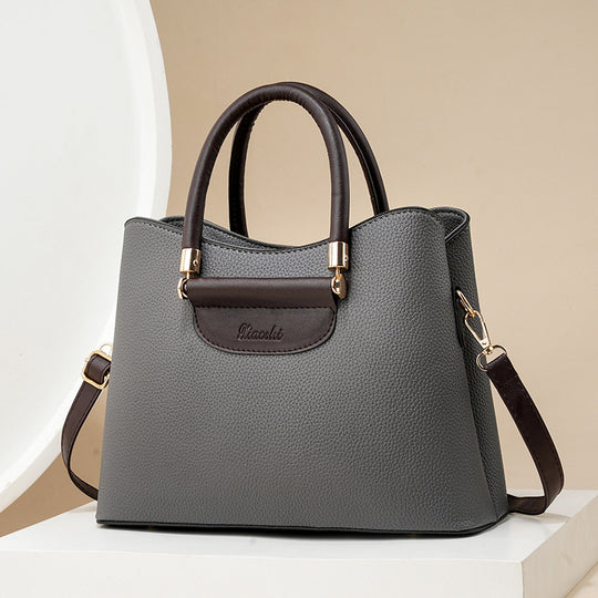 Damen edle Handtasche mit strukturiertem Leder und abnehmbarem Schulterriemen Nord Taschen