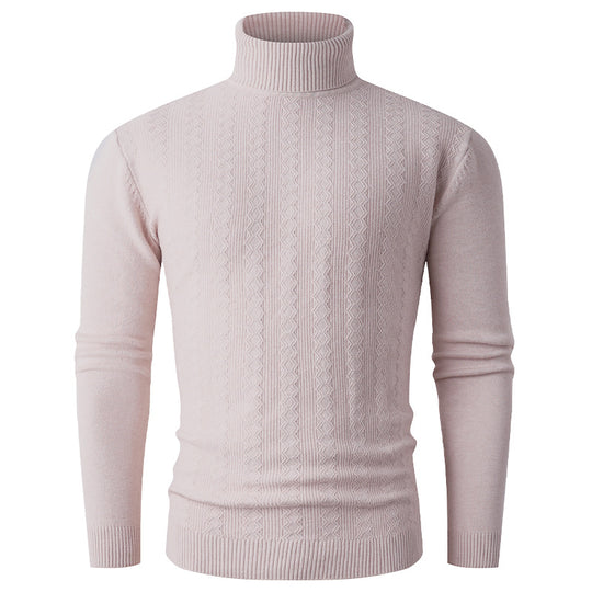 Herren Rollkragenpullover aus Feinstrick mit Zopfmuster und schmaler Silhouette Nord Taschen