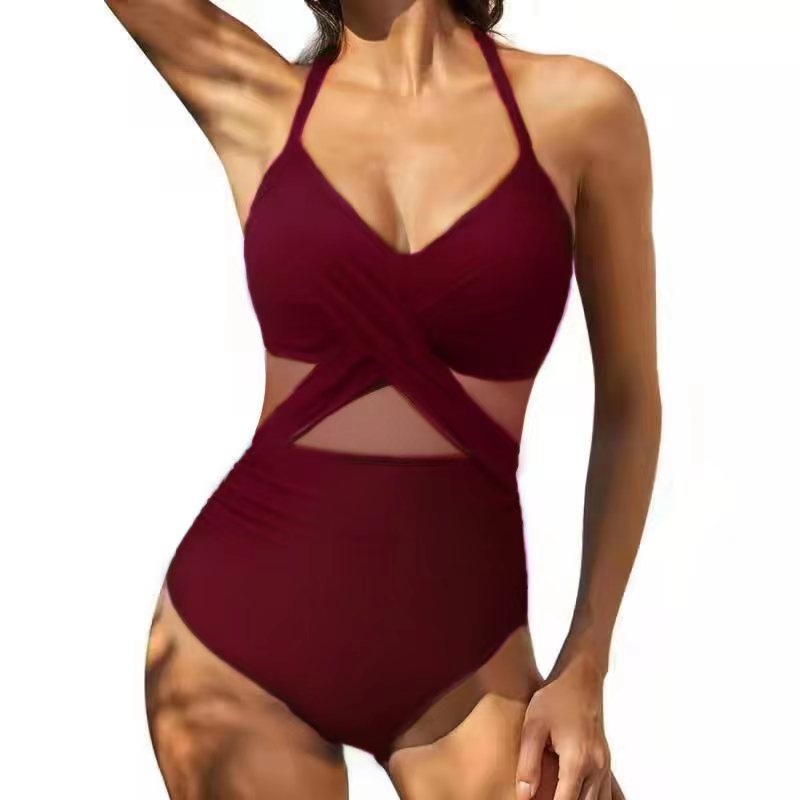 Damen Hochwertiger Einteiler Badeanzug mit trendigen Cut-Out-Details