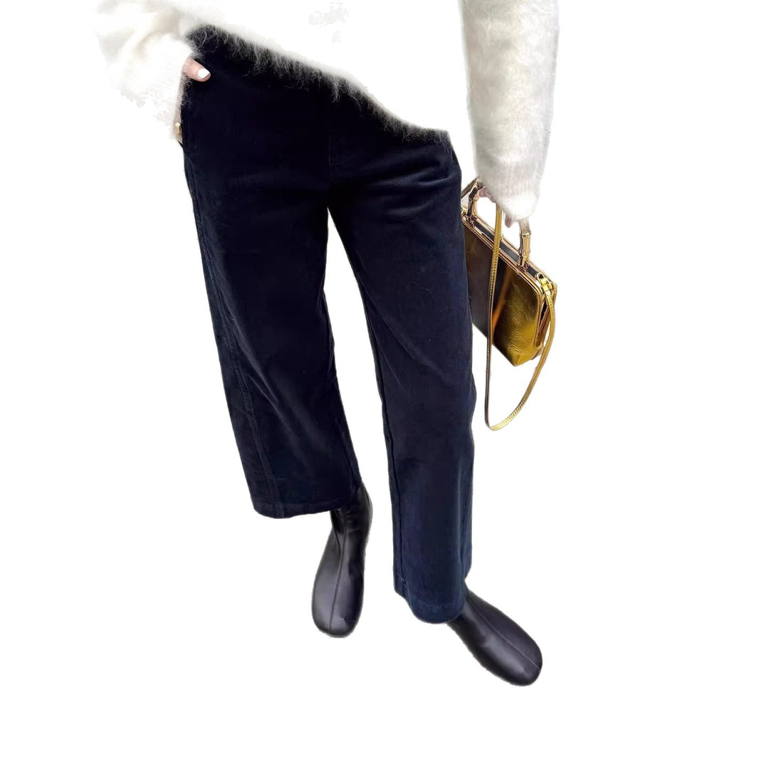 Damen Hochtaillierte Samt-Culotte mit weitem Bein und dezenten Eingrifftaschen Nord Taschen