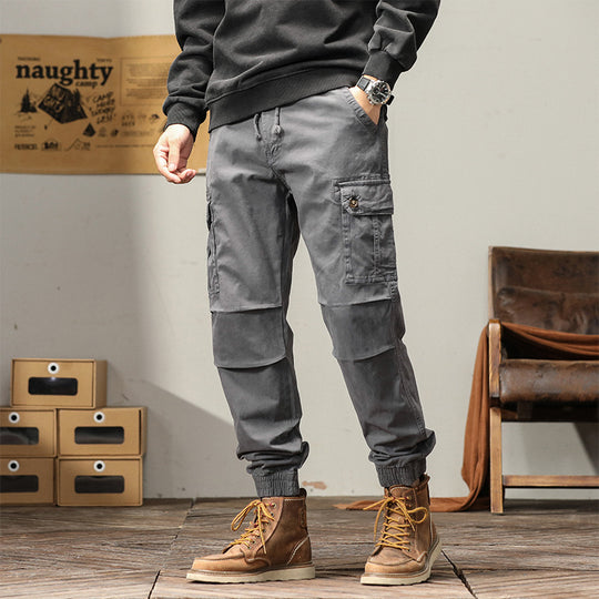 Herren Funktionale Cargo-Joggerhose im Urban-Workwear-Stil mit Kordelbund und Klapptaschen Nord Taschen
