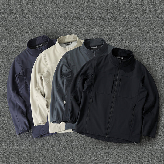 Herren Technische Softshelljacke mit Stehkragen und verdeckten Reißverschlusstaschen Nord Taschen