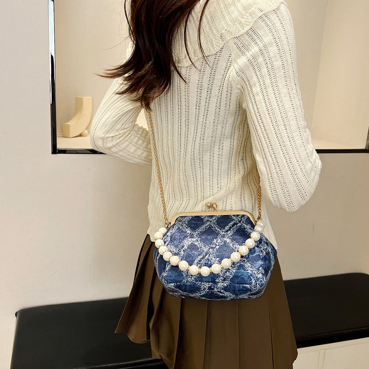 Damen elegante Beuteltasche mit Perlenschmuck Nord Taschen