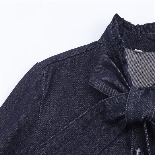 Damen Schimmernde Bluse mit Schleifenkragen und Ballonärmeln Nord Taschen