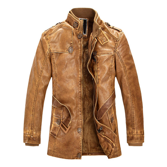 Herren Denim-Militärjacke mit Teddyfutter und Multifunktionstaschen Nord Taschen