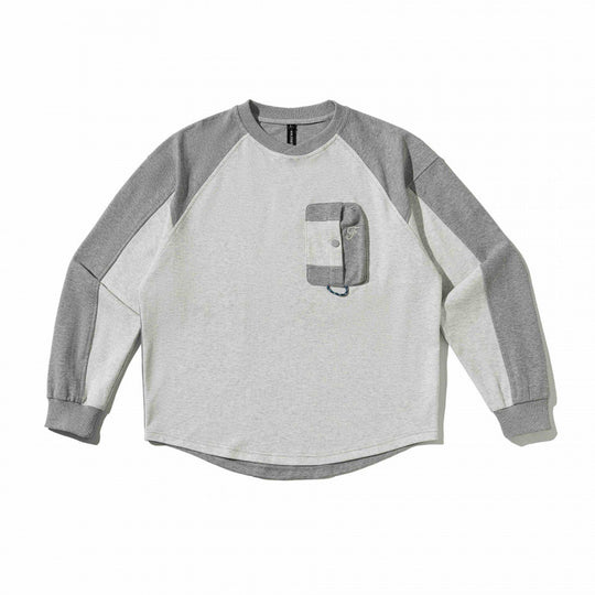 Unisex Oversize-Sweatshirt mit Raglanärmeln, zweifarbigen Einsätzen und Utility-Brusttasche Nord Taschen
